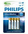 Bateria alkaliczna Philips Ultra Alkaline LR03, typ AAA (4 szt.)