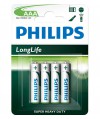 Bateria cynkowo-chlorkowa Philips LongLife R03, typ AAA (4 szt.)
