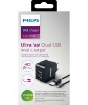 Ładowarka sieciowa USB Philips DLP2307U/12 + kabel USB na micro USB