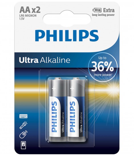 Bateria alkaliczna Philips Ultra Alkaline LR6, typ AA (2 szt.)