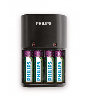 Ładowarka akumulatorów typu AA i AAA Philips SCB1490NB/12 + 4 akumulatory AA 2100 mAh