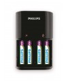 Ładowarka akumulatorów typu AA i AAA Philips SCB1450NB/12 + 4 baterie AAA 800 mAh