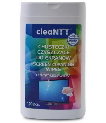 Chusteczki czyszczące cleaNTT CLN0041, nawilżone, do ekranów, 100 szt.