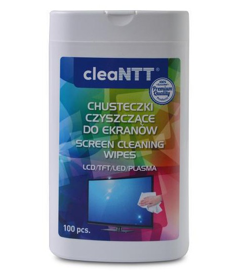 Chusteczki czyszczące cleaNTT CLN0041, nawilżone, do ekranów, 100 szt.