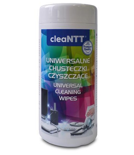 Chusteczki czyszczące cleaNTT CLN0040, nawilżone, uniwersalne, 100 szt.
