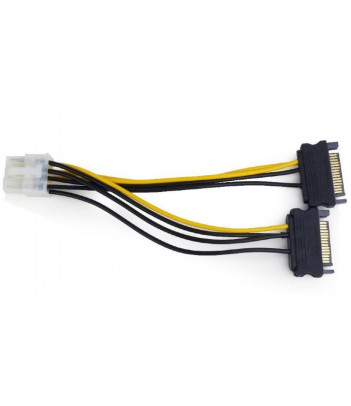 Kabel przedłużacz zasilania kart graficznych PCI-Express 8 pin do 2 x SATA Gembird