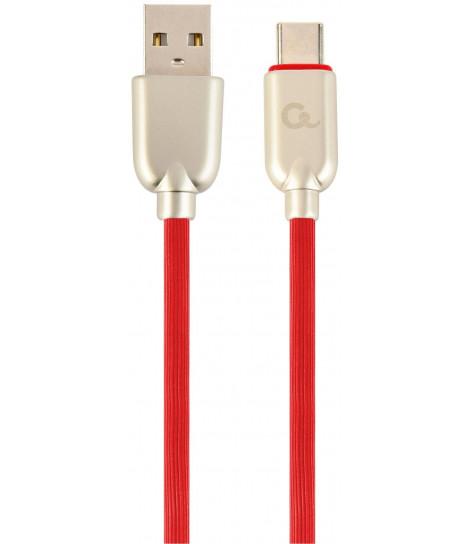 Kabel USB 2.0 - typ C (AM/CM) 1m oplot gumowy czerwony Gembird