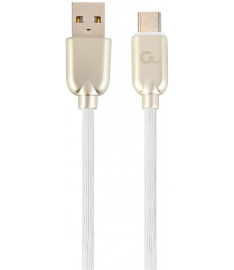 Kabel USB 2.0 - typ C (AM/CM) 2m oplot gumowy biały Gembird