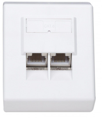 Gniazdo natynkowe Intellinet FTP 2x RJ45 kat.6 (białe)