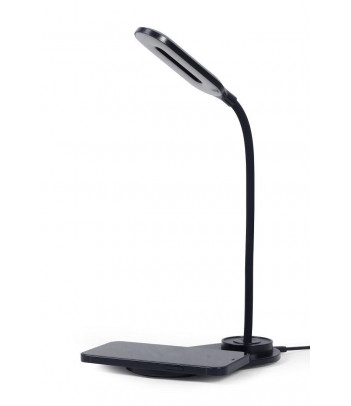 Lampka biurkowa LED z ładowarką bezprzewodową Gembird (czarna)
