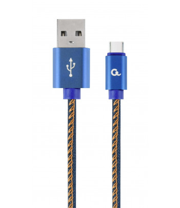 Kabel USB 2.0 - typ C (AM/CM) 1m oplot tekstylny złącze kątowe Gembird