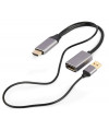 Adapter HDMI męski do DisplayPort żeński + USB-A męski 4K Gembird A-HDMIM-DPF-02
