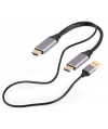 Adapter HDMI męski do DisplayPort męski + USB-A męski 4K Gembird A-HDMIM-DPM-01 czarny