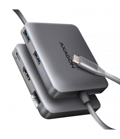 Wieloportowy HUB USB-C 3.2 Gen 1, HDMI, LAN, 2x USB-A, PD 100W Axagon HMC-5HL