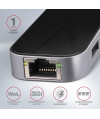 Wieloportowy HUB USB-C 3.2 Gen 1, HDMI + 3x USB-A + LAN(RJ45) + PD 100W Axagon HMC-6GL