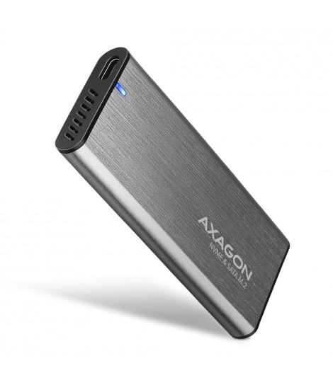 Obudowa zewnętrzna Axagon do dysk&oacute,w M.2 NVMe &amp, SATA SSD / USB-C 3.2 G2, 30-80mm szara