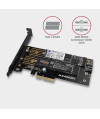 Adapter wewnętrzny Axagon PCIe x4 do M.2 PCI-Express + M.2 SATA + SATA