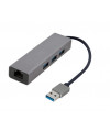 Adapter USB-A męski do LAN Gigabit męski + Hub USB 3.0 Gembird