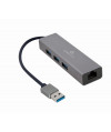 Adapter USB-A męski do LAN Gigabit męski + Hub USB 3.0 Gembird