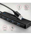 Hub aktywny Axagon HUE-C1A USB-A 3.2 Gen1 do 4x USB-A 3.2 Gen + 1xUSB-C do ładowania czarny