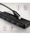 Hub aktywny Axagon HUE-C1C USB-C 3.2 Gen1 do 4x USB-A 3.2 Gen + 1xUSB-C do ładowania czarny