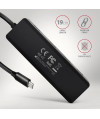 Hub aktywny Axagon HUE-C1C USB-C 3.2 Gen1 do 4x USB-A 3.2 Gen + 1xUSB-C do ładowania czarny