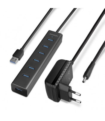 Hub aktywny Axagon HUE-SA7BP USB-A 3.0 do 7x USB-A 3.0 czarny