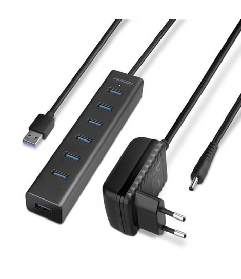 Hub aktywny Axagon HUE-SA7BP USB-A 3.0 do 7x USB-A 3.0 czarny