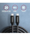 Kabel USB-C 3.2 Gen 2 PD 100W, 5A, 2m czarny Axagon