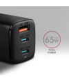 Ładowarka sieciowa GaN Axagon ACU-DPQ65 1xUSB-A + 2x USB-C 65W