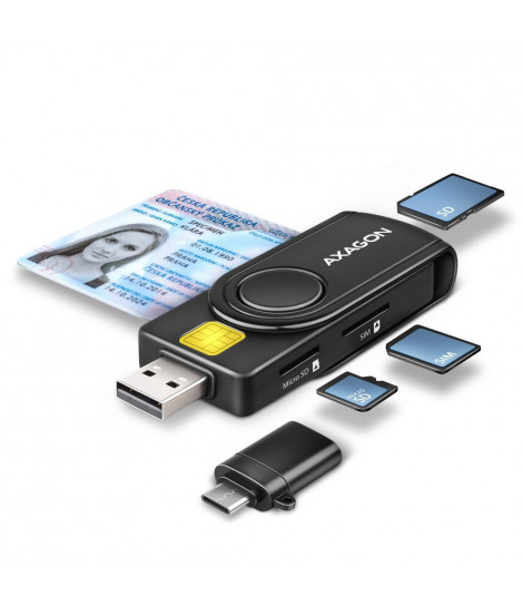 Zewnętrzny czytnik kart USB 2.0 do Micro SD / SD / Smart Card / SIM / AXAGON