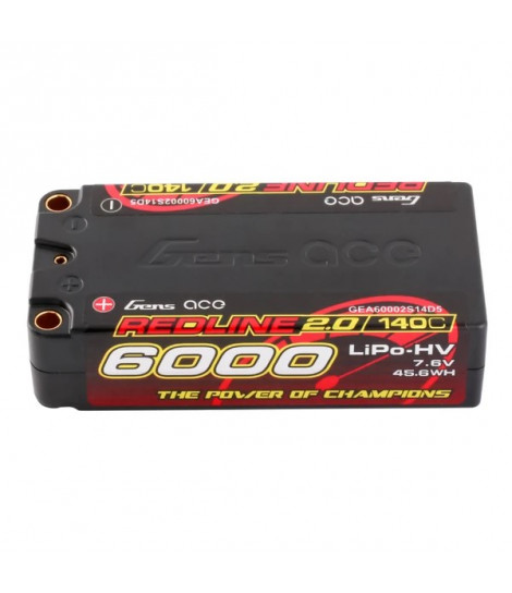 Gens ace Redline 2.0 - akumulator LiPo 2S / 7.6V / 6000mAh / 140C Twarda obudowa