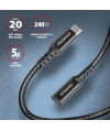 Kabel przedłużacz USB-CM - USB-CF 3.2 Gen 2 PD 240W 1.5m czarny Axagon