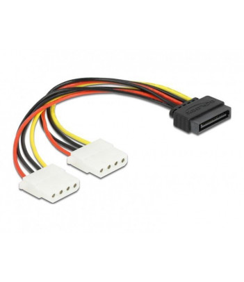 Kabel SATA M 15 - Molex x2 Delock (0,2 m)