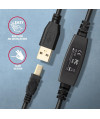 Aktywny kabel połączeniowy/wzmacniacz USB 2.0 A-M -&gt, B-M 10 m czarny Axagon