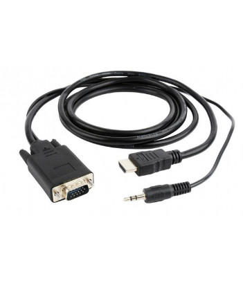 Adapter HDMI-VGA z wtykiem mini Jack 3,5 mm Gembird A-HDMI-VGA-03-6 (1,8 m) OUTLET